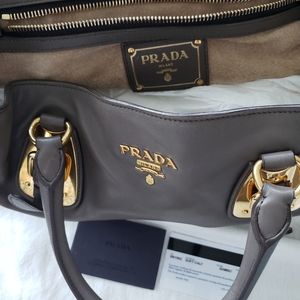 Prada large leather tote